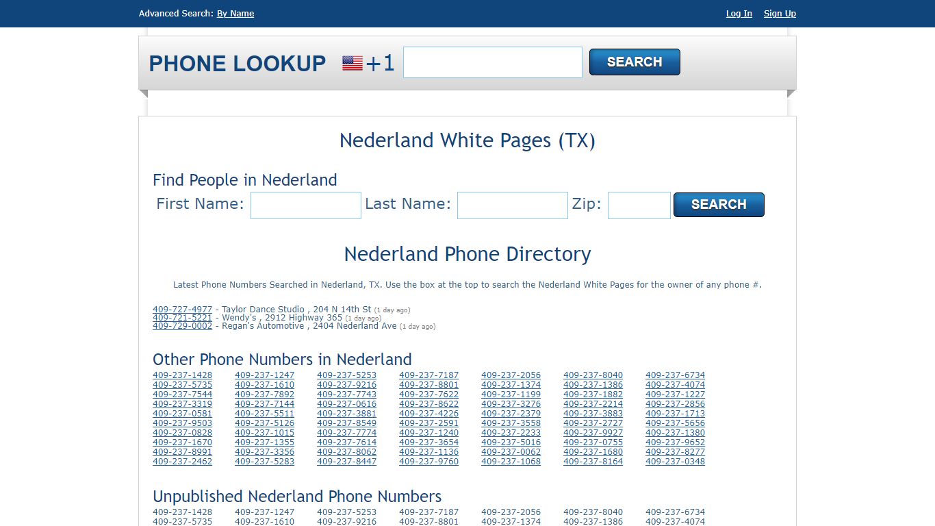 Nederland White Pages - Nederland Phone Directory Lookup