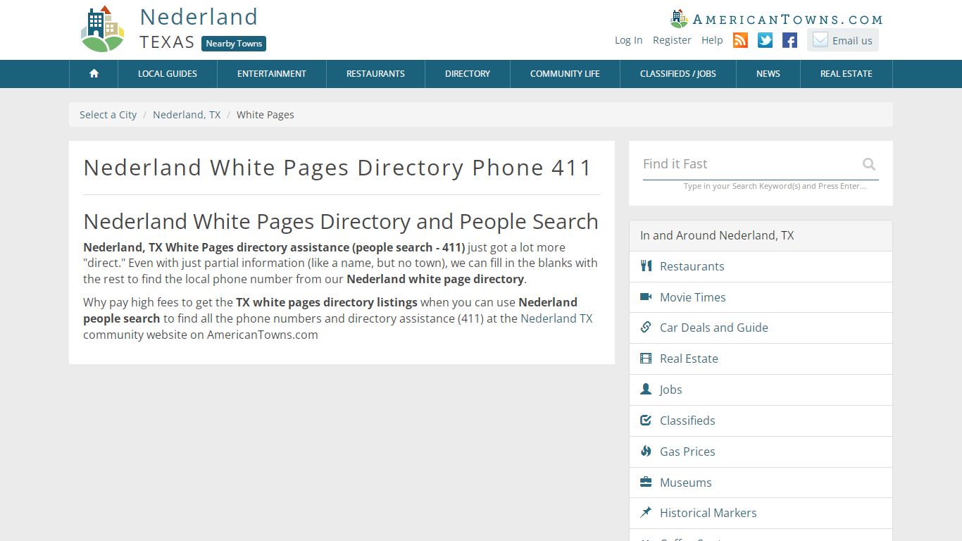 Nederland TX White Pages, Phone Book, 411 People Search Directory